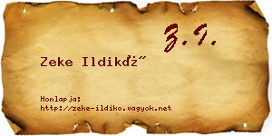 Zeke Ildikó névjegykártya